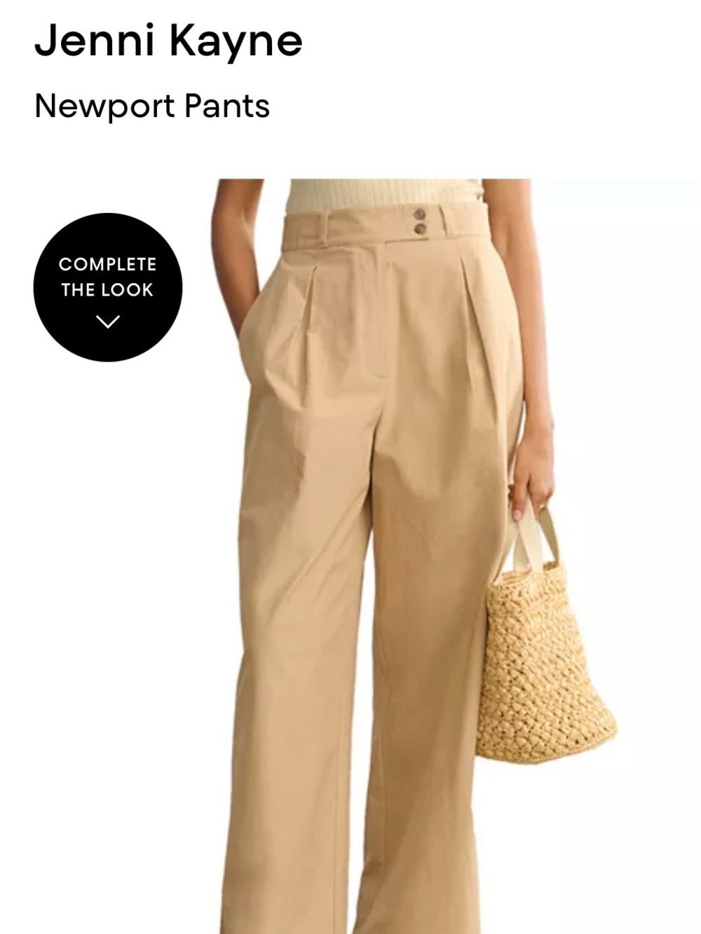 Jenni Kayne Newport trousers Wide-Leg Pants in Camel Tan size 12 - Picture 3 of 11